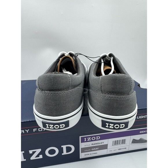 Izod Men's Rangley Canvas Memory Foam Gray Lace Up Sneaker Shoes Size 10 New - Picture 6 of 16
